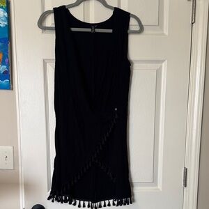Athena Black Tassel Swim Coverup